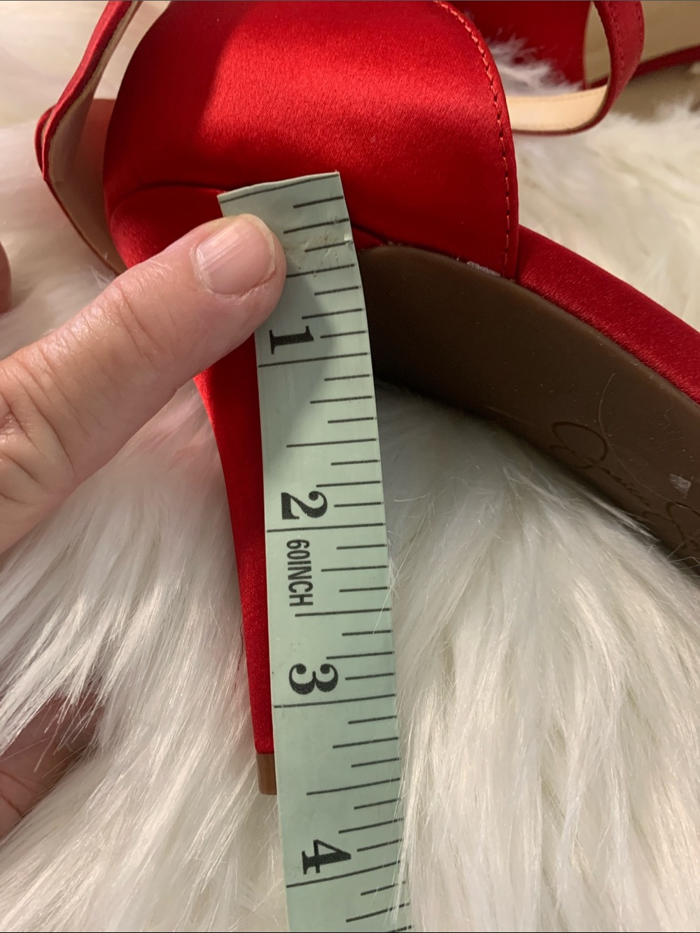 Red Satin Pointed-Toe Ankle-Strap Heels with Bow Accent by Jessica Simpson 9.5M - Picture 4 of 10